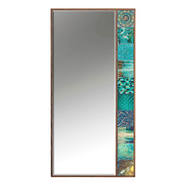 Farland Handmade Natural Wood Framed Wall Mirror For Sale