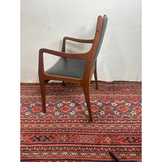 Black 1960s Mid Century Modern Arm Chair With Leather Seat For Sale - Image 8 of 8