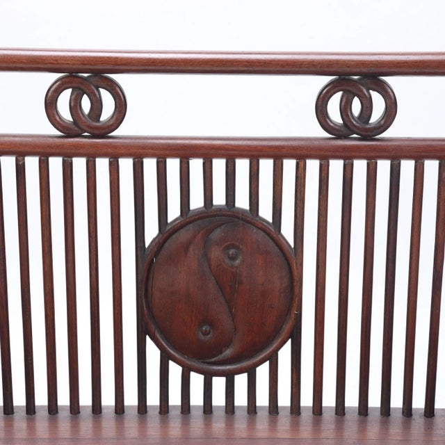 1900 - 1909 Early 20th Century Vintage Hardwood Chinese Benches - a Pair For Sale - Image 5 of 6
