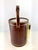 Brown Vintage Mid Century Brown Leatherette & Gold Ice Bucket Barware Set With Tools For Sale - Image 8 of 14