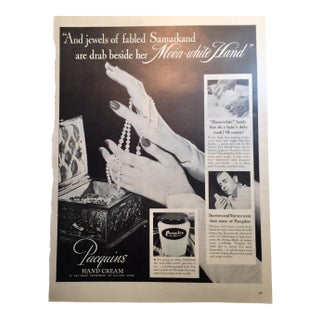 1946 Vintage Paquin's Hand Cream Ad For Sale