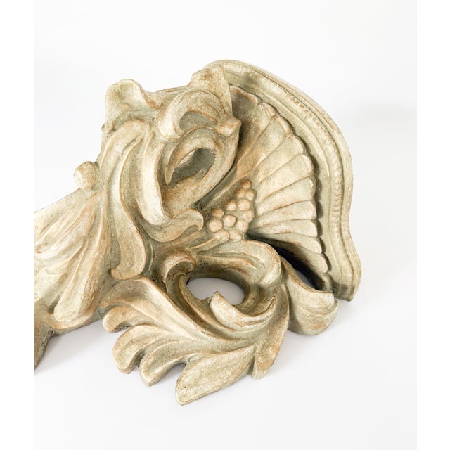 Vintage French Botanical Regency Serge Roche Wall Brackets For Sale In Tampa - Image 6 of 9