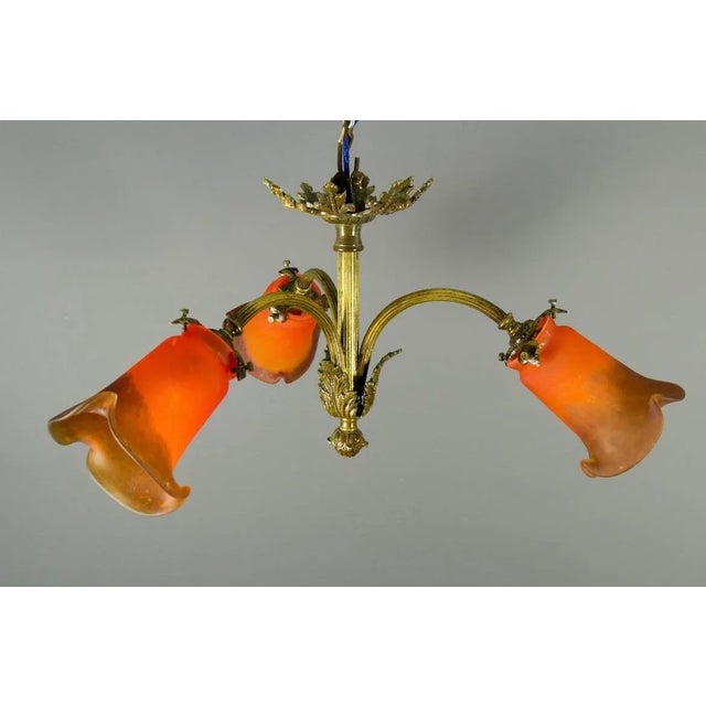 Beautifully styled vintage piece with gorgeous glass, great patina. Converted from Euro to U.S. wiring, all brand new,...