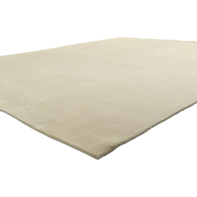 Contemporary Ivory Area Rug with Luxe Minimalist Style 08'03 x 10'00. Effortless beauty combined with simplicity and...