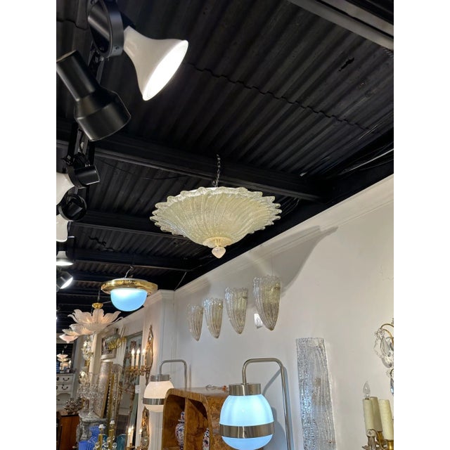 2000 - 2009 Murano Gold Ruffle Flush Mount For Sale - Image 5 of 6