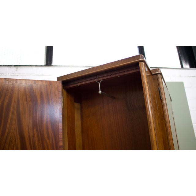 Brown Vintage Art Deco Burr Walnut Wardrobe, 1930s For Sale - Image 8 of 13
