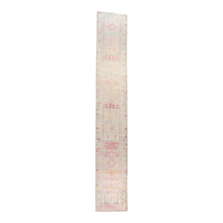 Late 20th Century Long Pastel Turkish Anatolian Geometric Runner - 2'10" x 21'7" For Sale