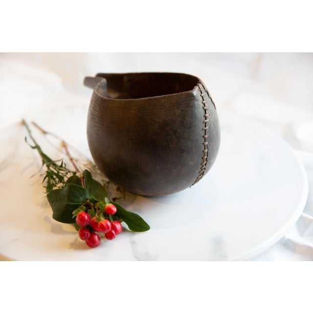 :: Vintage handmade African wooden pitcher. This handmade wooden item has tons of character and charm. Circa early 20th...