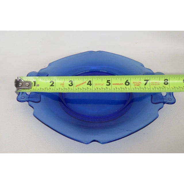 Early 20th Century Le Smith Mount Pleasant Cobalt Blue Glass Plates With Handles Set of Five For Sale - Image 10 of 18