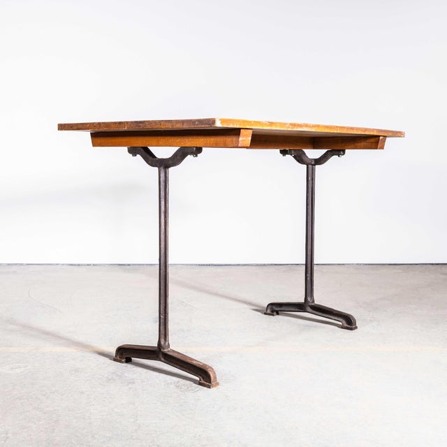 Wood French Cast Base Café Dining Table, 1930s For Sale - Image 7 of 7