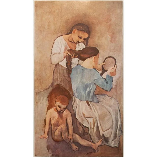A lovely original period full-color print after oil painting La Coiffure (The Hairstyle, painted about 1905) by Pablo...