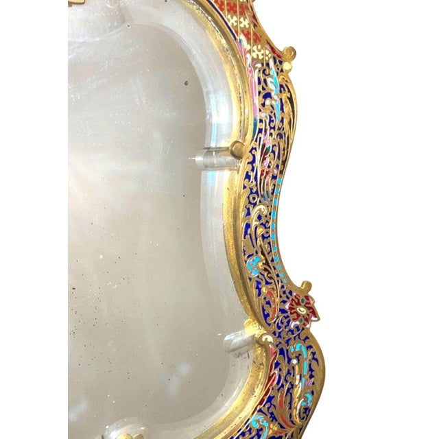 19th Century 19th Century French Champlevé Bronze & Brass Easel Mirror For Sale - Image 5 of 8