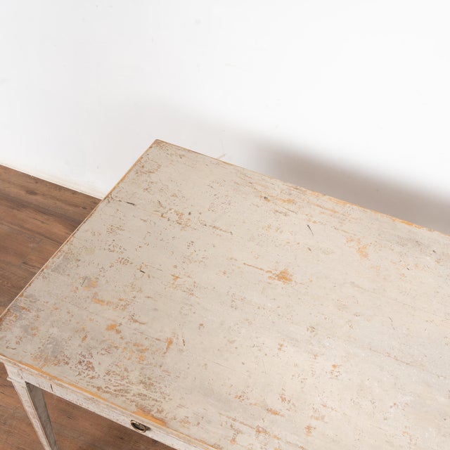 Mid 19th Century Swedish Gray Pine Partner's Desk Writing Table For Sale - Image 4 of 12