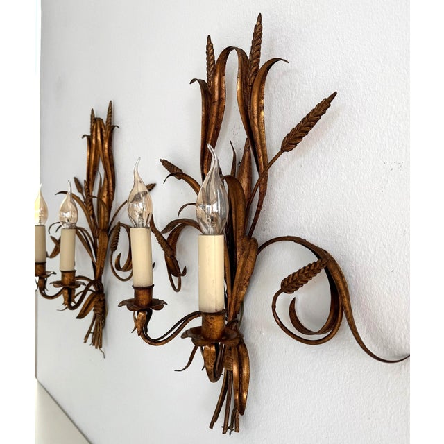 Hollywood Regency Sconces in Gilt Metal by Hans Kögl, 1960, Set of 2 For Sale - Image 9 of 14