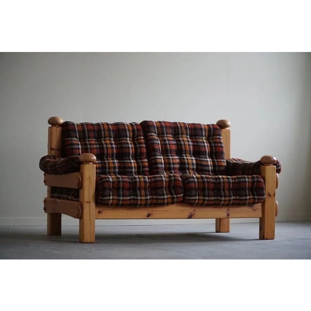 Brutalist Two-Seater Sofa in Pine, 1960s For Sale - Image 11 of 13