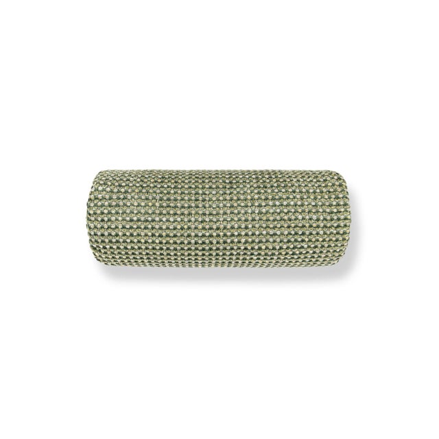 Contemporary The House Of Scalamandré Heatherton Bolster Pillow In Moss For Sale - Image 3 of 3