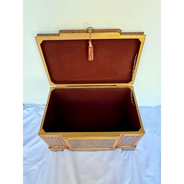 Mid 20th Century Vintage Hand Painted Faux Tortoiseshell Box For Sale - Image 11 of 12