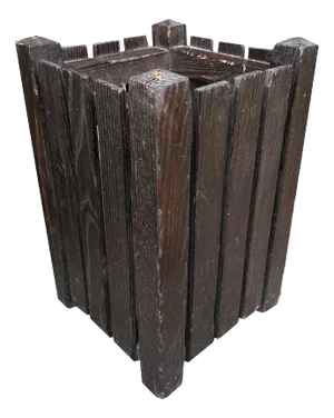 Antique 1920s Mission Style Solid Oak Trash Bin