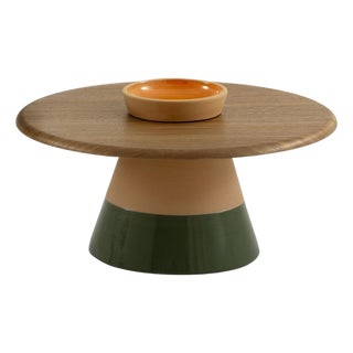 Sablier Walnut and Clay Coffee Table by Morica Design For Sale