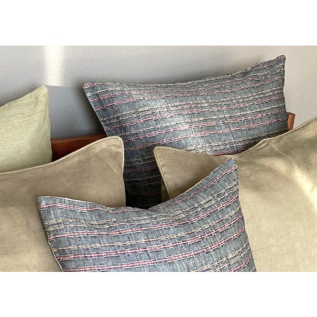 Contemporary Plum Textiles Julia Taos Stripe Linen For Sale - Image 3 of 3