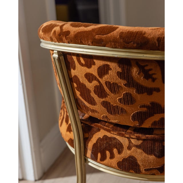1950s John Van Koert Troy Sunshade Cymbal Chinoiserie Brass Gold Cast Aluminum Accent Lounge Chair, Attributed For Sale - Image 13 of 17