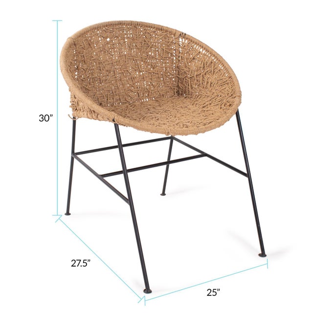 Brown Escobedo Scoop Jute Chair For Sale - Image 8 of 10