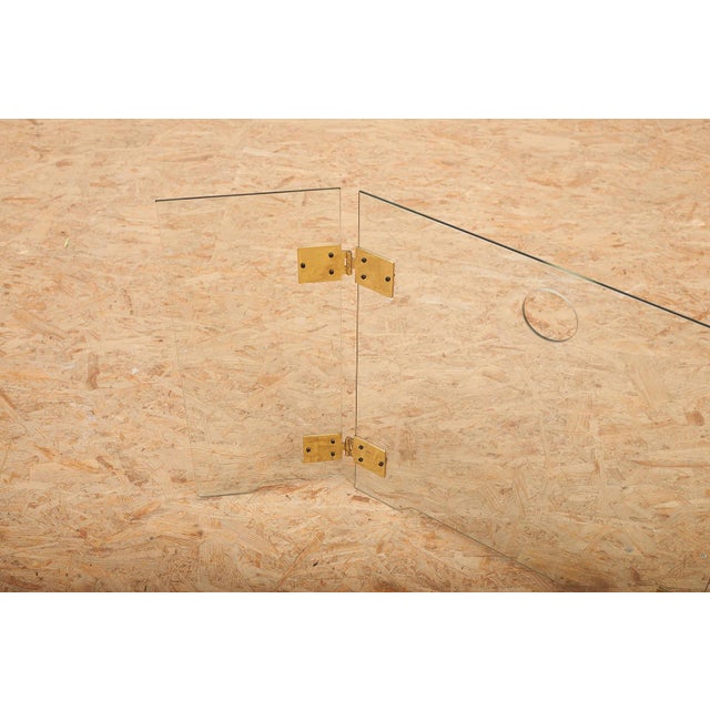 Gold Fire Screen with Three-Part Glass Fire Guard with Gilded Brass Hinges, 1940s For Sale - Image 8 of 17