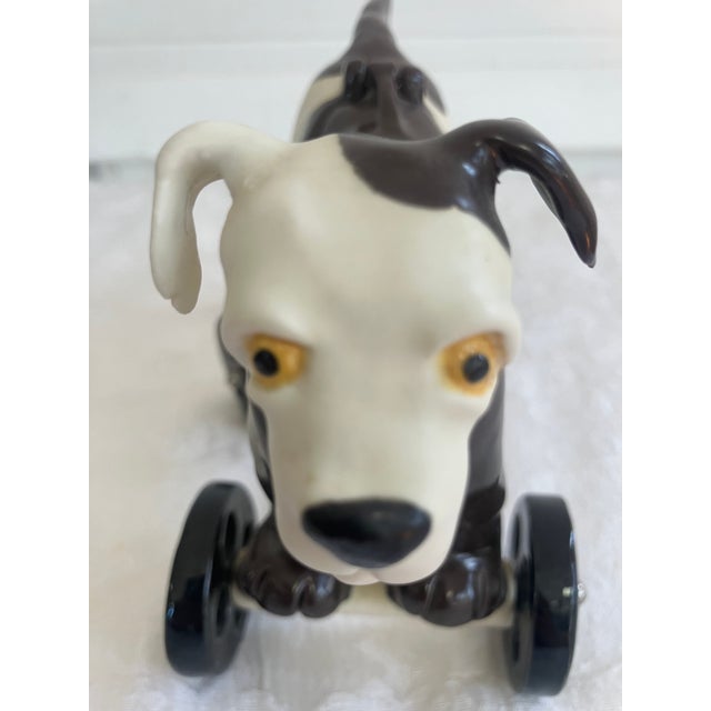1920s 1920s Black and White Ceramic Toy Dog Figurine, Signed For Sale - Image 5 of 10