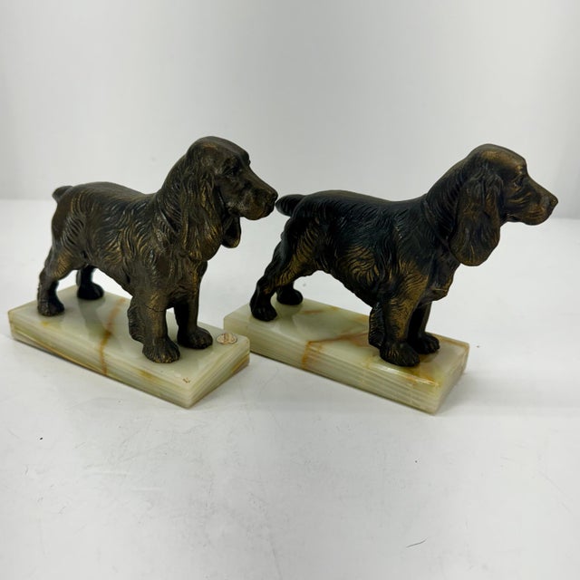 Pair of Mid Century Modern Dog Book Ends on Onyx Bases For Sale In Philadelphia - Image 6 of 12