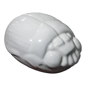 Vintage Italian Ceramic White Porcelain Scarab by Bellini