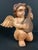 ITEM NAME: Vintage Hand Carved Wooden Cherub Angel Playing a Mandolin Sculpture ORIGIN: Philippines AGES: Late 20th...