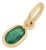 14k Solid Gold Contemporary Emerald Charm Pendant Gift for Birthday For Sale