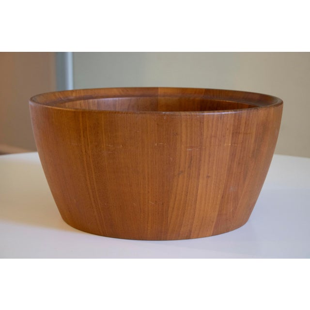 Massive Danish Teak Staved Bowl Nissen For Sale - Image 9 of 9
