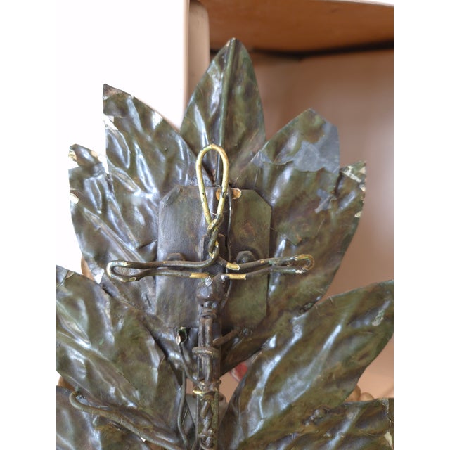 Metal Italian Tole Flower 1940s Sconces For Sale - Image 7 of 7