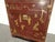1950s Vintage Chinese Asian Burgundy Lacquer Floral Chinoiserie Cabinet ~ Side Table For Sale - Image 5 of 17