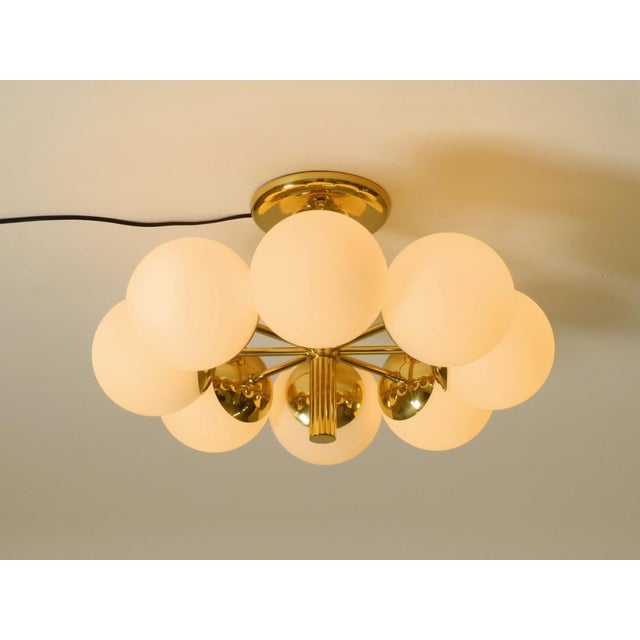 1960s Vintage Space Age Brass Ceiling Lamp with Glass Balls from Kaiser Leuchten, 1960s For Sale - Image 5 of 18
