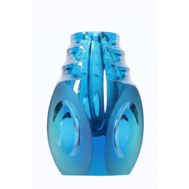 Vintage Czechoslovakian Hand-Cut Vase, 1970s For Sale - Image 6 of 6