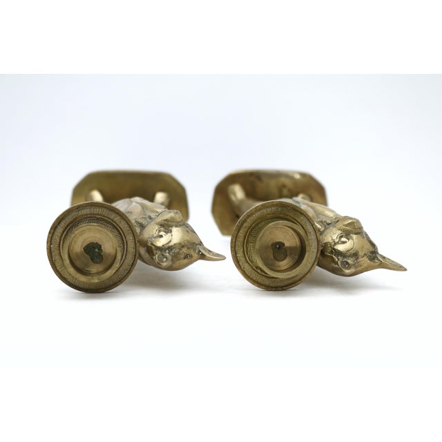 Brass Brass Pig Butler Candle Holder, a Pair For Sale - Image 8 of 10