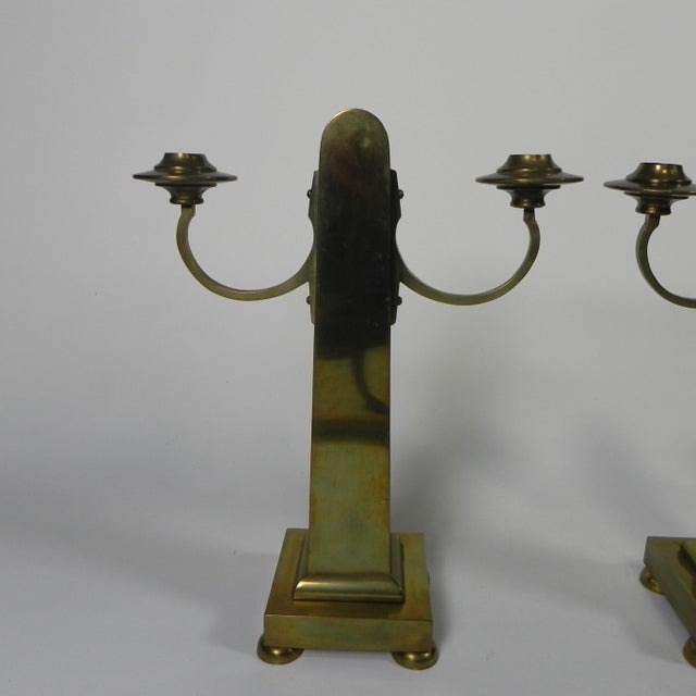Antique Art Nouveau Candlesticks in Brass, 1890s, Set of 2 For Sale - Image 10 of 18
