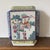 Hexagonal porcelain pot with polychrome floral representation with companies in divisions, China 19th century. Richly...