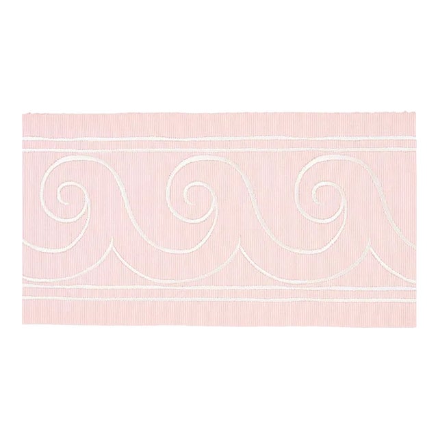 Sample - Schumacher X Miles Redd Greek Waves Trim in White on Blush For Sale