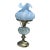 Rare Vintage Ice Blue Satin Frost Fenton Paisley Glass Table Lamp 20th C. For Sale