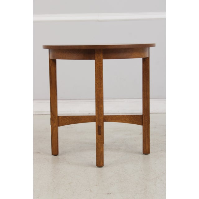 Arts & Crafts Stickley Mission Oak Arts & Crafts Round Lamp Table For Sale - Image 3 of 14