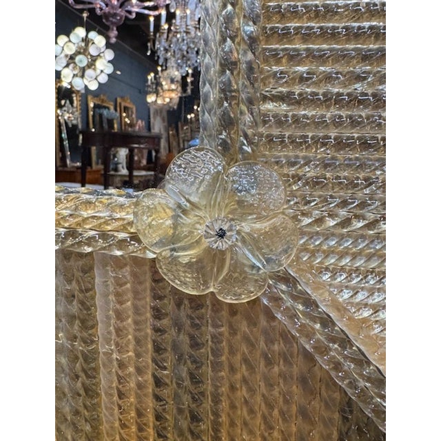 Modern Modern Gold Murano Glass Twist Rod Mirror For Sale - Image 3 of 5