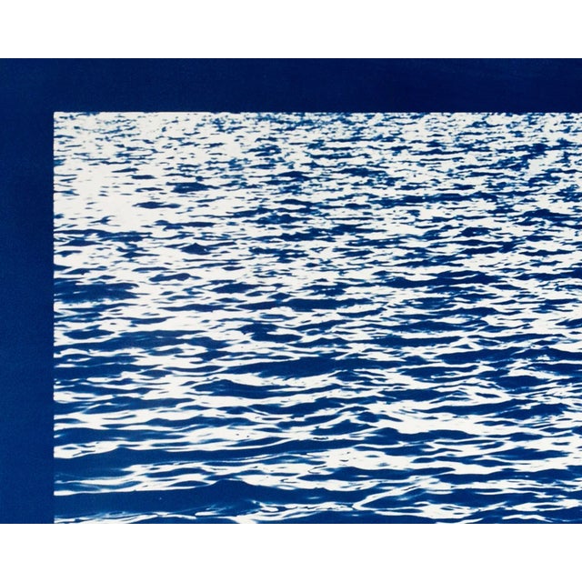 100x70cm/ Mediterranean Blue Sea Waves / Large Cyanotype Print on Watercolor Paper /Limited Edition / For Sale - Image 10 of 11