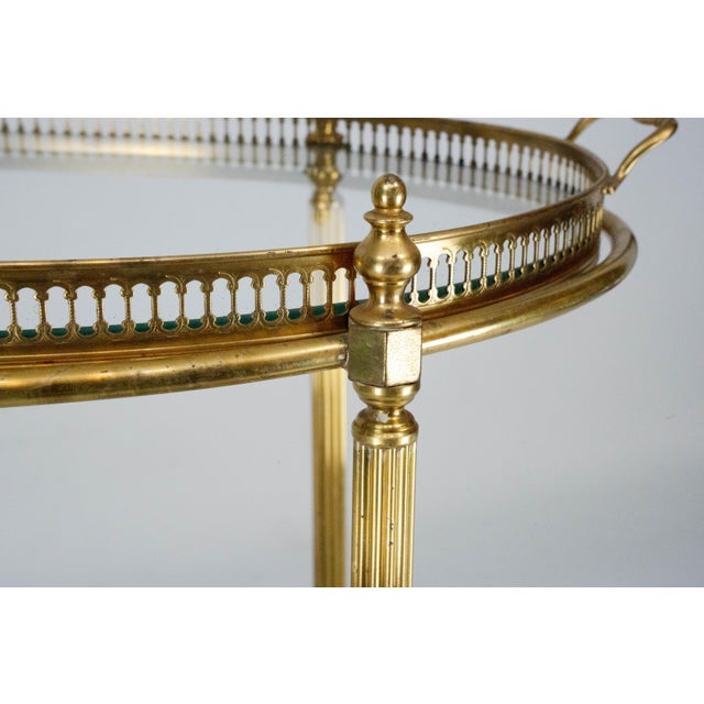 Small Mid-Century Modern Italian Brass Bar Cart with Removable Tray, 1950s For Sale - Image 15 of 16