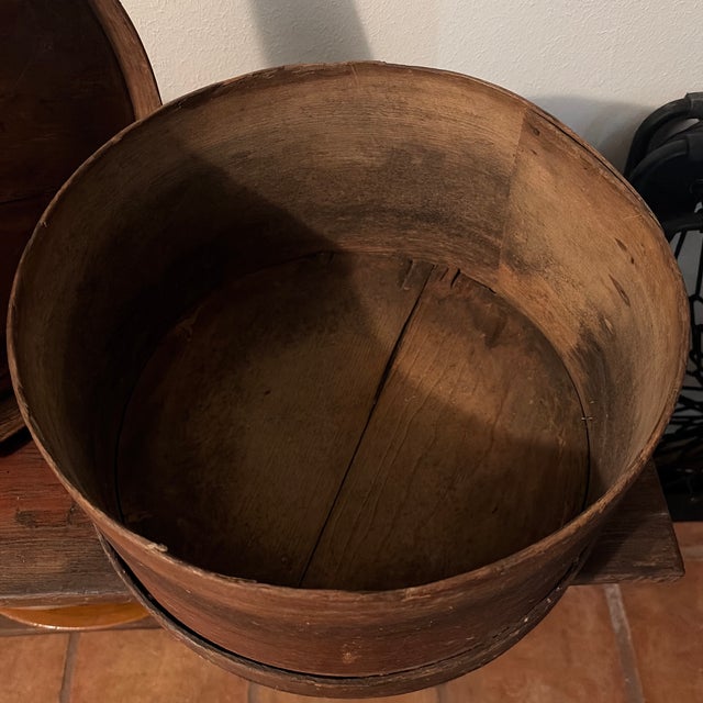 Extra Large Antique Cheese Box/Storage Box W/Lid For Sale - Image 9 of 10