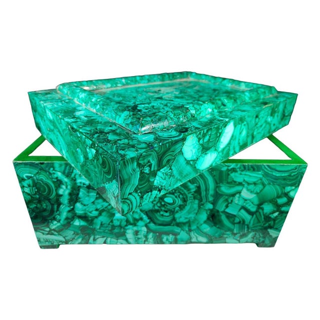 Large Mid-Century Malachite Box, 1950s For Sale - Image 13 of 14
