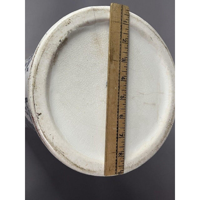 Early 1900s Maddocks Lamberton Works Royal Porcelain Umbrella Cane Stand Blue Stork Antique For Sale - Image 11 of 12