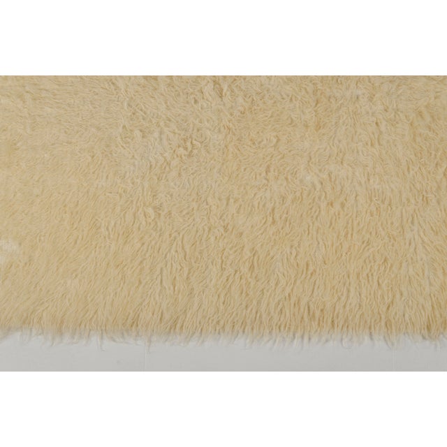 Off-white Vintage Angora Wool Rug For Sale - Image 8 of 10